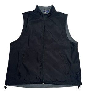 PGA Tour Men's Large Jacket Vest Full Zip Soft Shell Black Fleece Lining